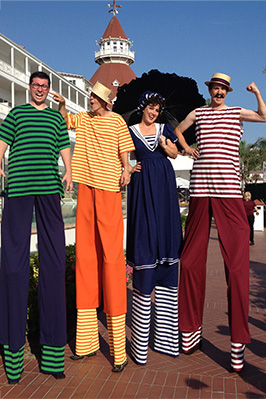 Vintage Beach Stilt Walkers